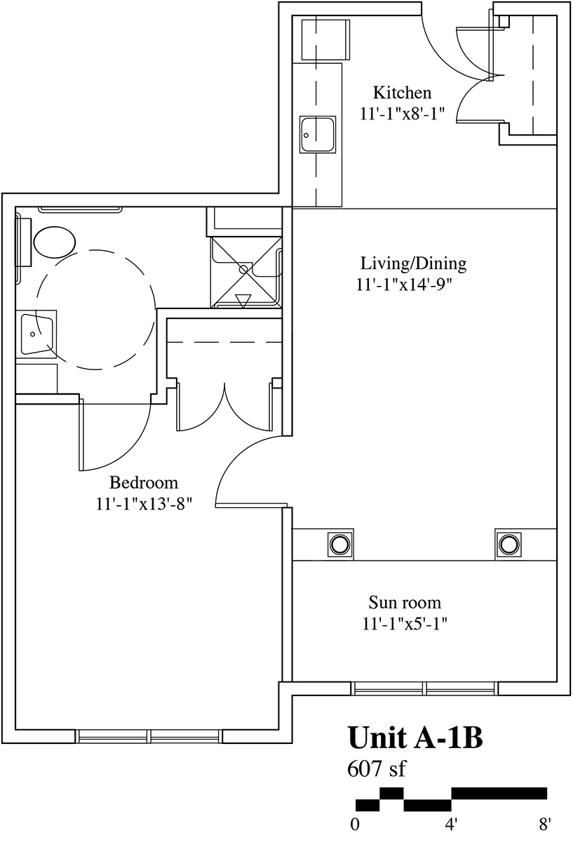 The Birches Premium – One Bedroom 607 sf