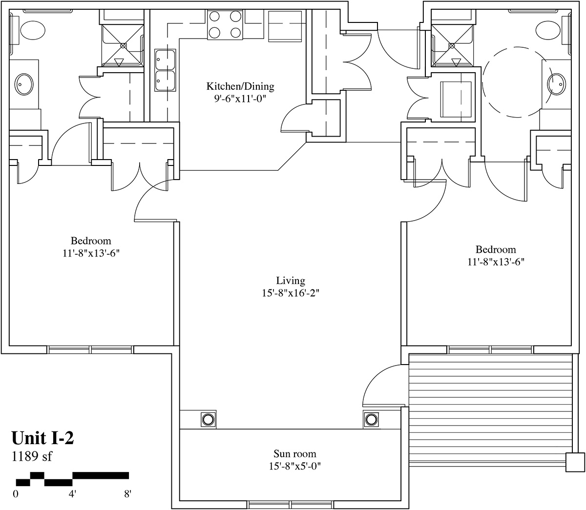 The Elms Deluxe – Two Bedroom 1189 sf